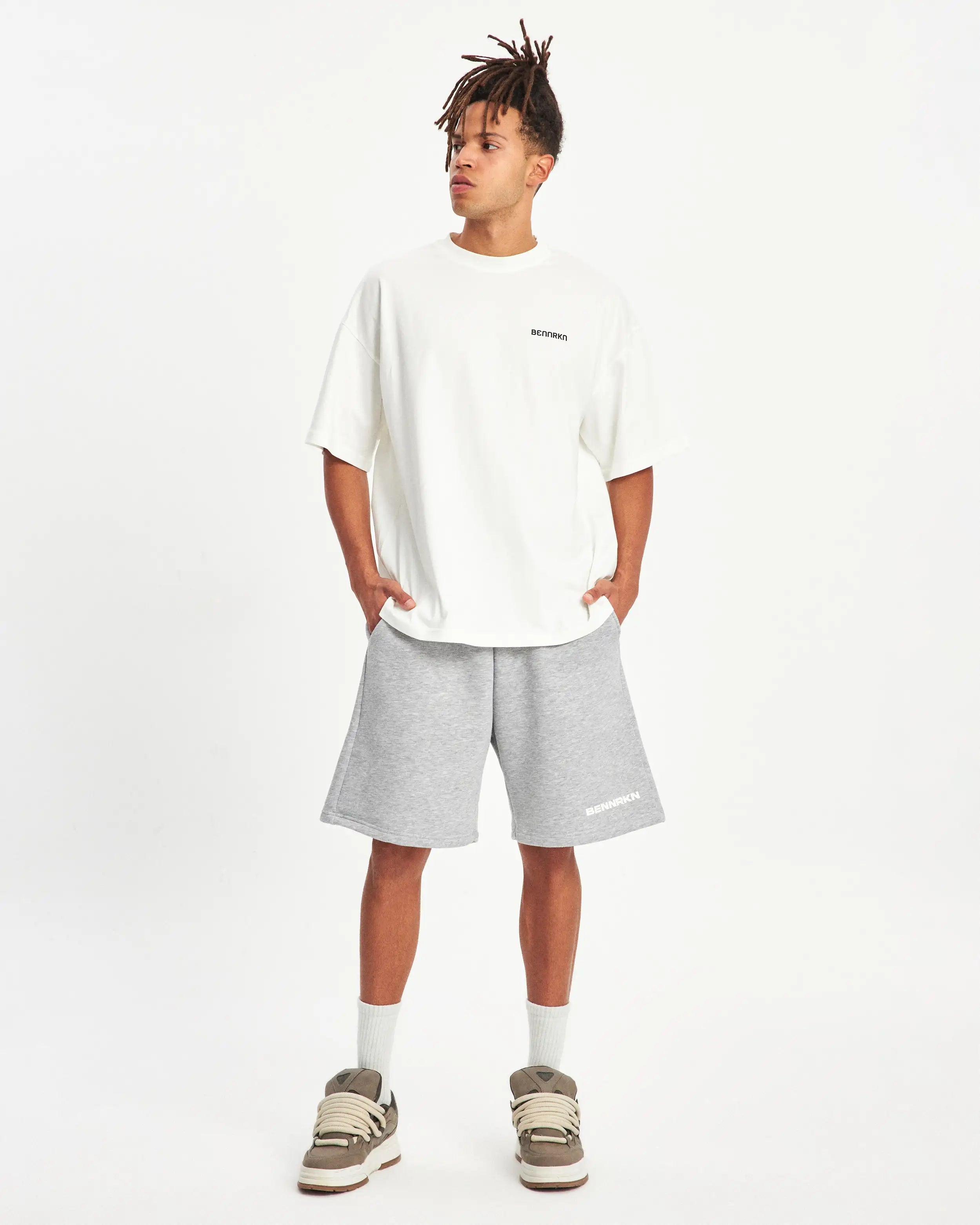 INITIAL BENNRKN SHORT - GREY MARL