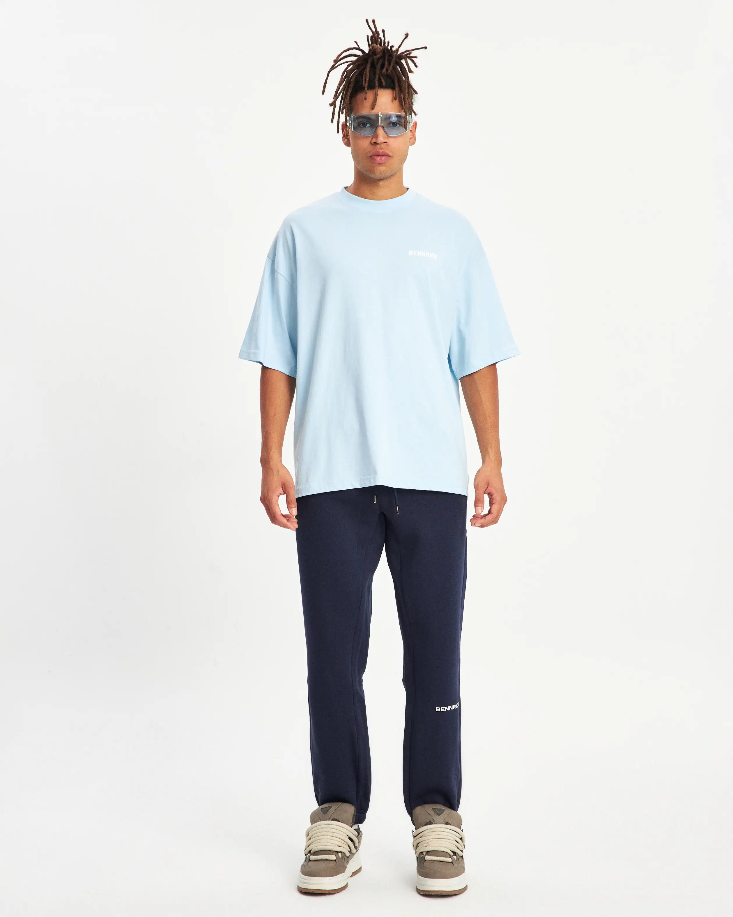 OVERSIZED ATHLETIC T-SHIRT- BABY BLUE