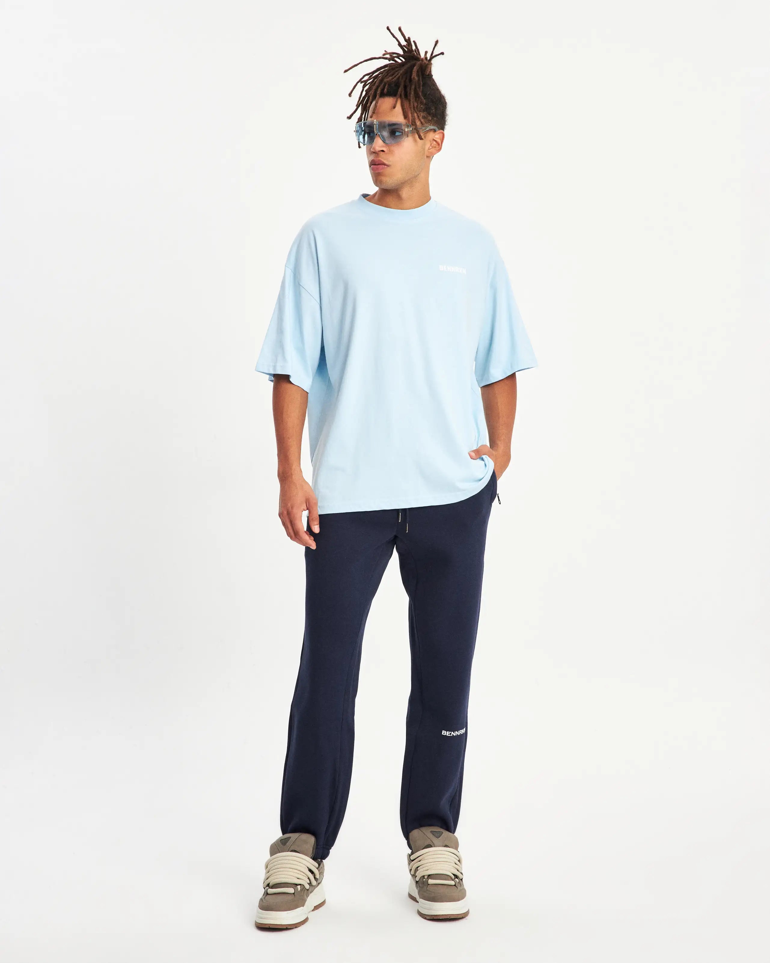 OVERSIZED ATHLETIC T-SHIRT- BABY BLUE