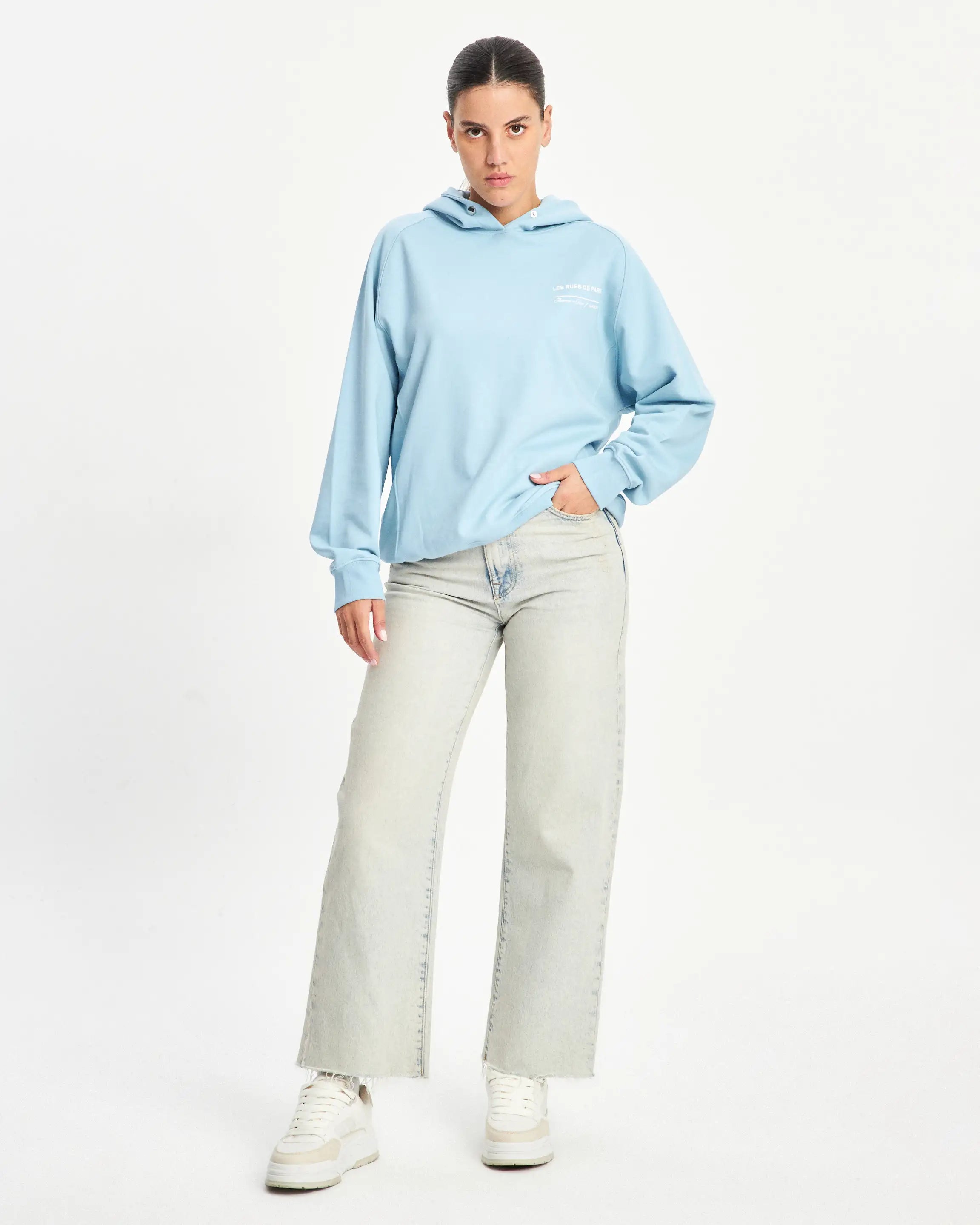 LES RUES DE PARIS HOODIE - BABY BLUE