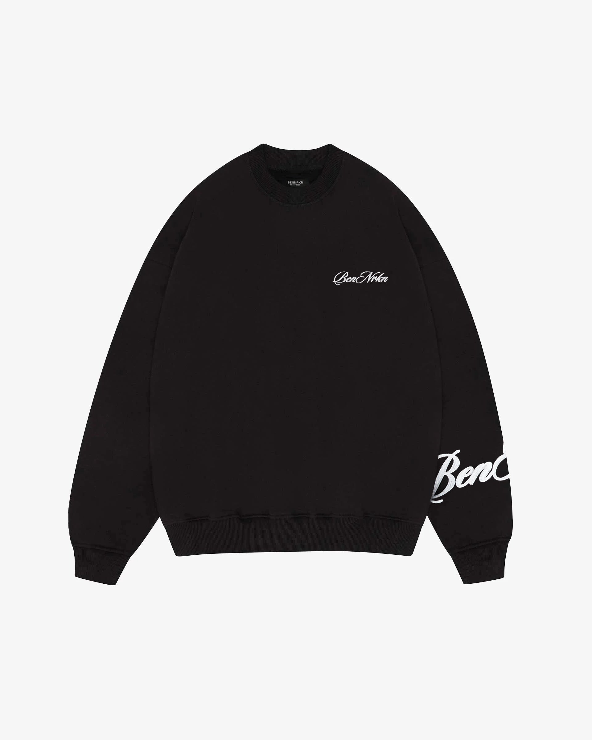 HANDWRITTEN SWEATSHIRT - MIDNIGHT BLACK 100% cotton hoodie BENNRKN 